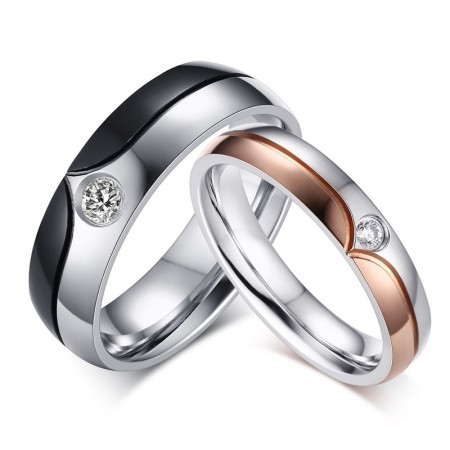 European And American Fashion Personality Stainless Steel Couple Ring