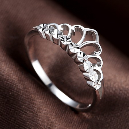 Korean Version Of The Simple Crown Moldings 925 Sterling Silver Engagement Ring