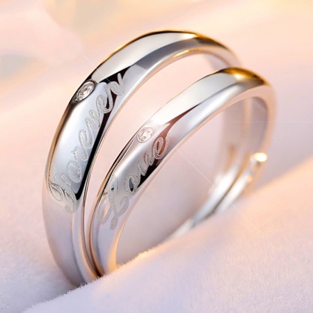 Classic Confession "FOREVER LOVE" S925 Silver Couple Rings
