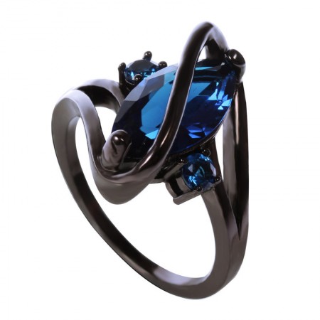 Original Design Charm Sapphire Rings 10KT Black Gold Filled Engagement Ring