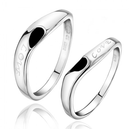 Korean Version Of "LOVE" Soulmate 925 Silver Couple Rings