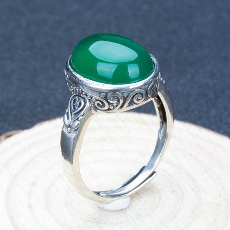 Green chalcedony ring hotsell