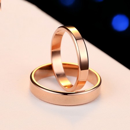 925 Silver Rose Gold Plated Stylish Simplicity Opening Couple Rings
