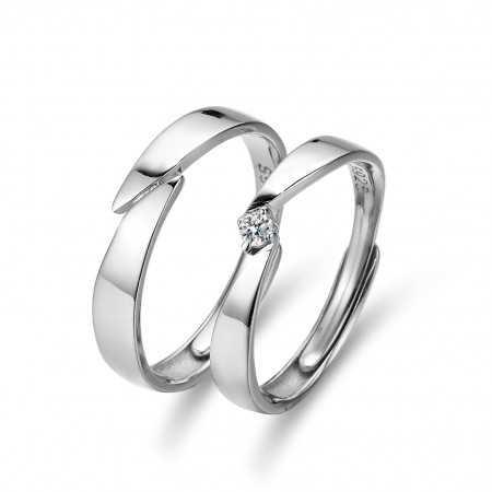 Korean Version Of The Simple 925 Silver Adjustable Open Couple Rings