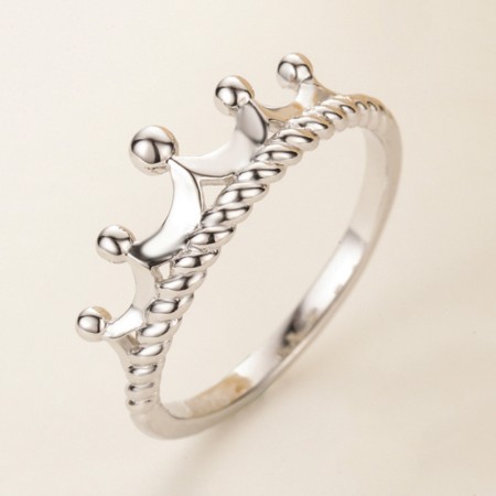 Elegant Weaving Crown 925 Silver Woman'S Engagement Ring