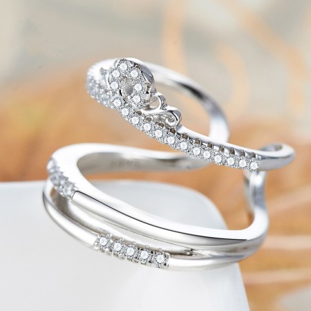 Original Design New Fashion 925 Silver Princess Crown Ring