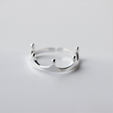 Lovely Fresh Literary Temperament 925 Silver Crown Ring