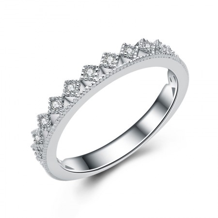 Simple Elegant 925 Silver Romantic Charm Crown Ring