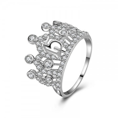 New Popular Hot Sale 925 Sterling Silver Crown Ring With Cz