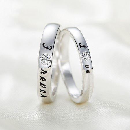 Korean Version Of Sweet Confession Opening Couple Rings With 925 Silver