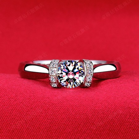 Beautiful Flower Shape 925 Sterling Silver Inlaid Quality Gems Engagement Ring