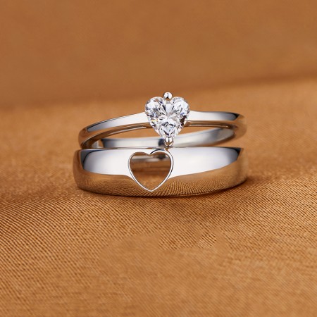 0.25ct Heart Halo Spinning Diamond Ring, Round Cut, 925 Silver –  INFINITYJEWELRY.COM