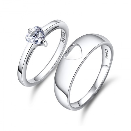 Men's 925 Silver Ceramic Ring, Couple Ring With English love Form, With  Heartbeat Pattern - Temu