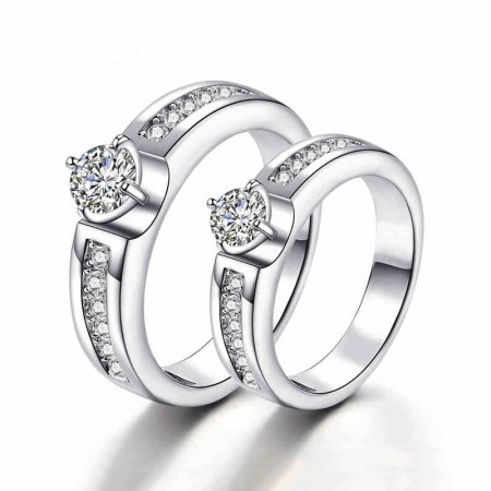 Quality Assurance Fashionable Unique Design 925 Silver Couple Rings
