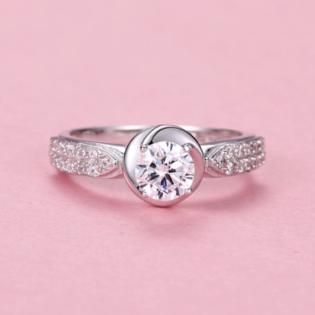 Popular 925 Silver Rose-Shaped Korean Fashion Engagement Ring