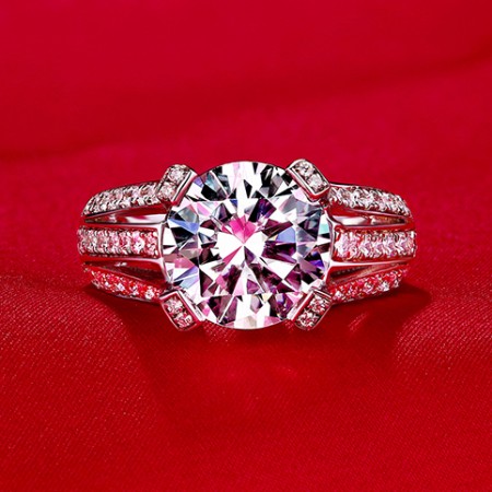 Professional Quality Luxury Group Inlay 2ct Engagement Ring