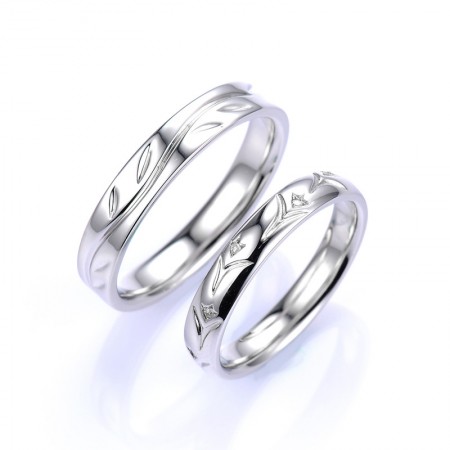 Simple And Stylish Classic Style 925 Silver Lettering Couple Rings