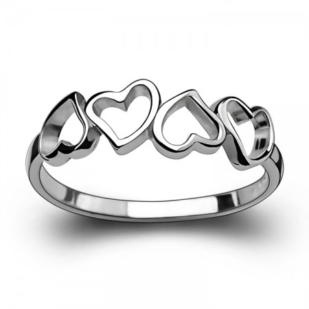 Fashion Lovely Fresh Heart-Shaped 925 Sterling Silver Woman's Ring