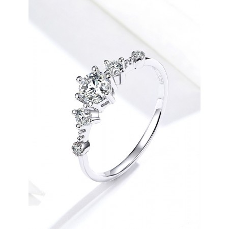 Classic Simple Wild S925 Silver Comfort Cute Engagement Ring