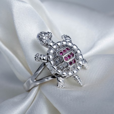 Original Personality S925 Silver Cute Turtle Womans Ring