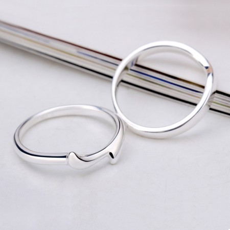 Original Simple S925 Silver Handmade Couple Rings Couple Rings