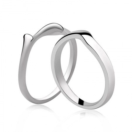 Original Simple S925 Silver Handmade Couple Rings