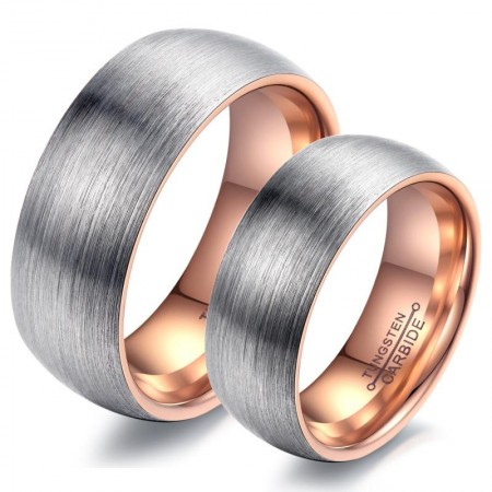 Quality Tungsten Steel Matte Two-Color Optional Couple Rings