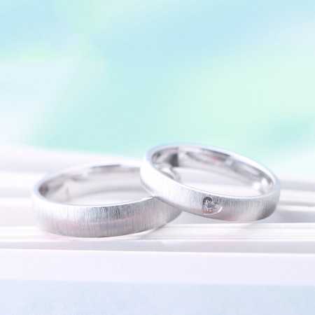925 Sterling Silver "Love In My Heart" Couple Rings