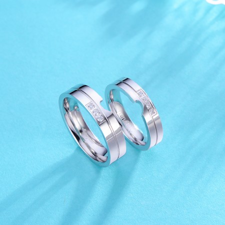 Exquisite 925 Sterling Silver Have Mutual Affinity Couple Rings