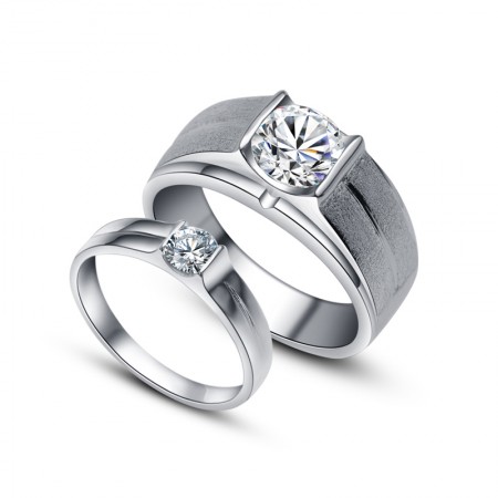 Pure And Noble 925 Sterling Silver With High Simulation Diamond Couple Rings
