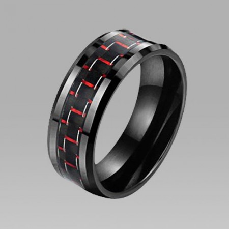 Carbon Fibre Ceramic Titanium Steel Men's Ring