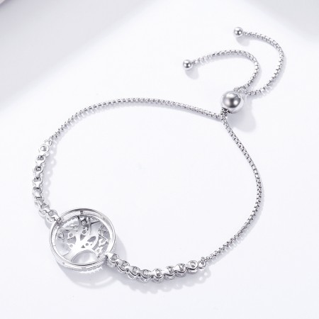 Bright Tree Of Life Plated platinum 925 Sterling Silver