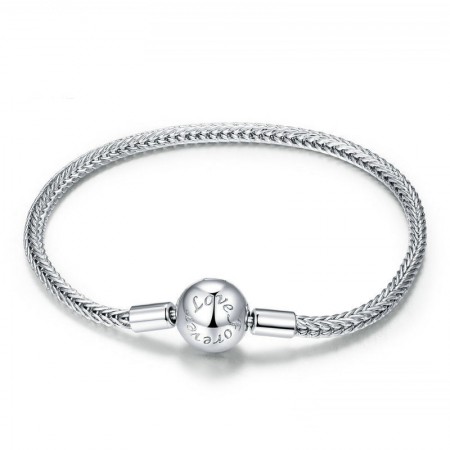 "Forever Love" Round Button Beaded 925 Sterling Silver Bracelet for Women Holiday or Special Occasion Gift