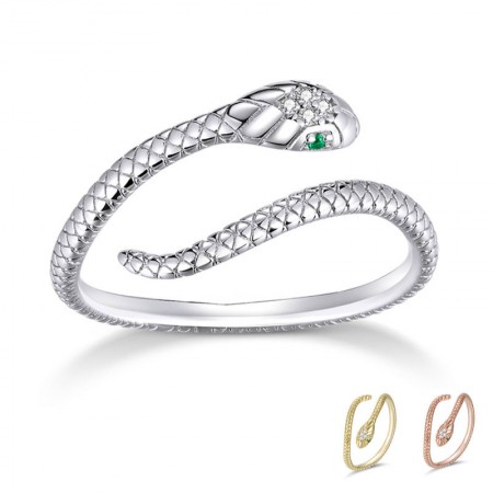 925 Sterling Silver Snake Adjustable Ring - Perfect Valentine's Day Gift