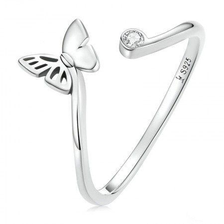 925 Sterling Silver Adjustable Butterfly Ring - Perfect Valentine's Day Gift