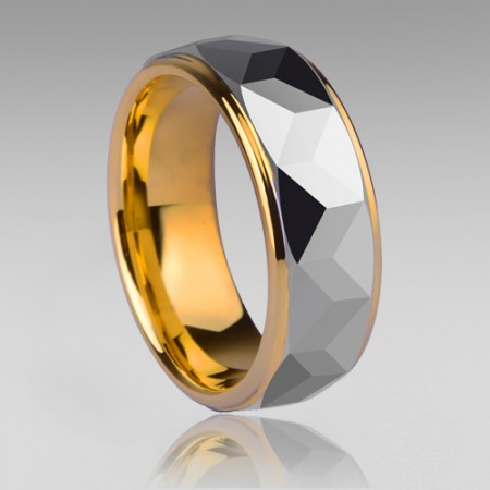 Tungsten Steel Gold Plated Inside Men's Fashion Ring