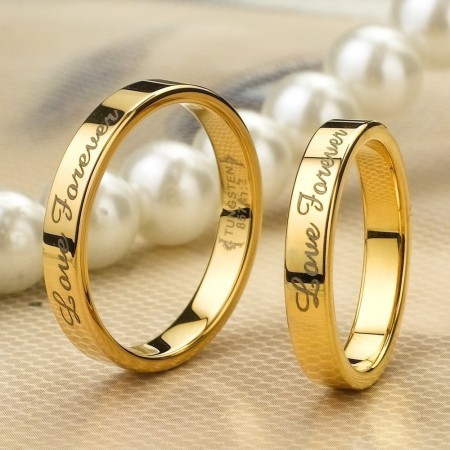 Love Forever Gold Tungsten Lover Rings For Couples Price For A Pair
