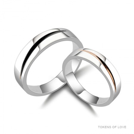 Love Bites Original Simple Design Sterling Silver Lovers Couple Rings
