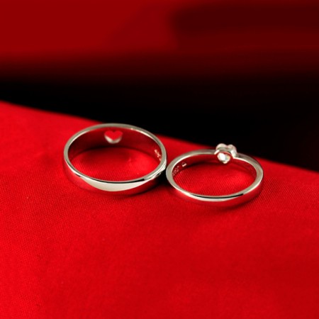 Love & Heart Shape Valentine Day Rings For Boys & Girls Unisex Ring In  Silver | eBay