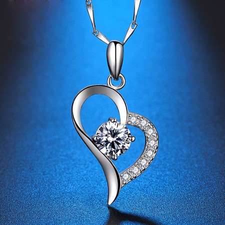 Fashion In heart Shaped 999 Sterling Silver Pendant Necklace