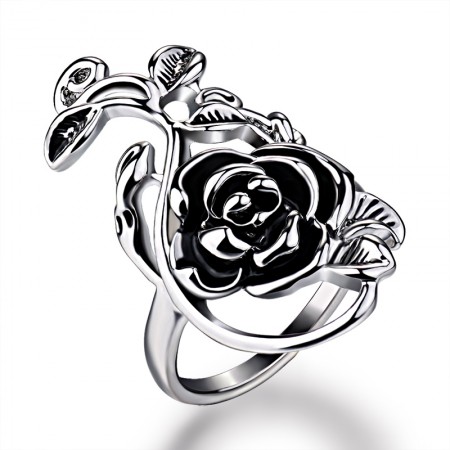 Personality Exaggerated Rose Shape Retro Women's Ring