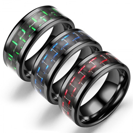 Personalized Titanium Steel Black & Sliver Men Rings