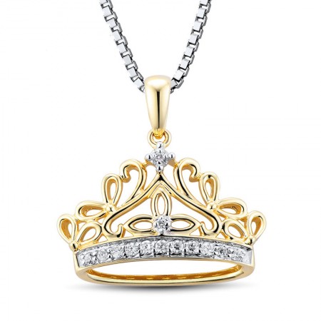 Luxury 18K Gold Plated 925 Sterling Silver Crown Shape Women's Necklace