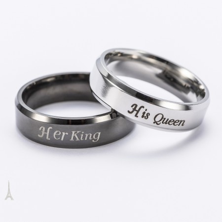 Hot New Her King And His Queen Promise Rings For Couples (Price For a Pair)