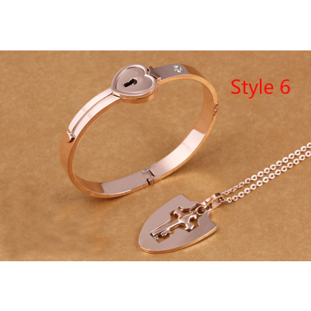 Engraved Real Lock and Key Bracelet Necklace Christmas Gift for 2 Gullei.com