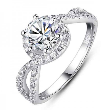 Latest Luxury 925 Silver Diamond Engagement Ring