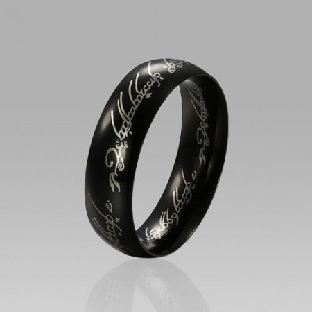 Titanium Steel Black Men's Ring with Same Style in Move The Lords of The Rings